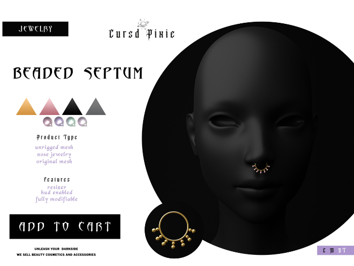 Cursd Pixie. Beaded Septum