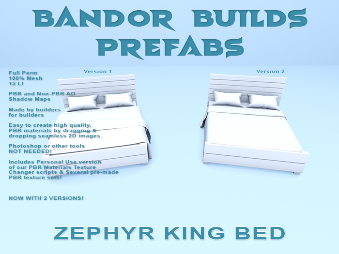 Bandor Builds Prefabs: Zephyr King Bed v1.01
