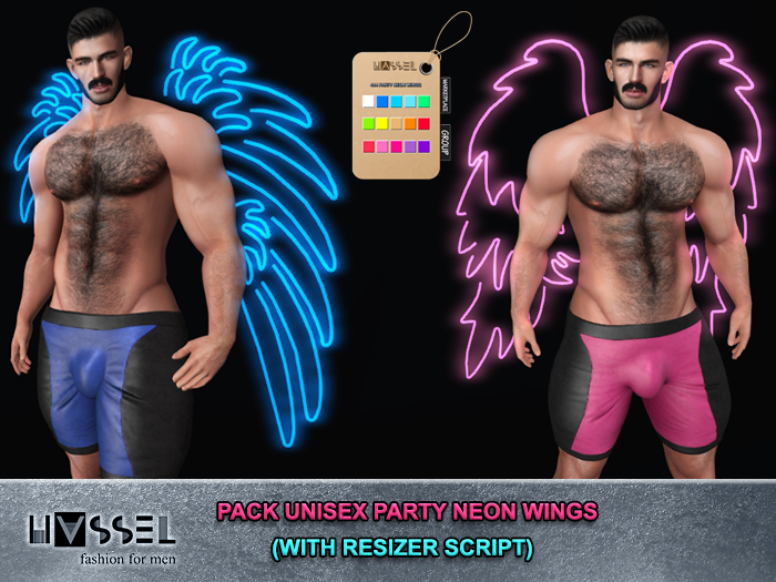 (HASSEL) PACK PARTY NEON WINGS 444 - Unisex, Unrigged & Resizer Script