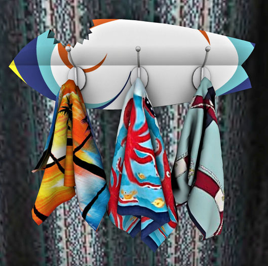 DEMO Surfboard Wall Towel Rack 6li