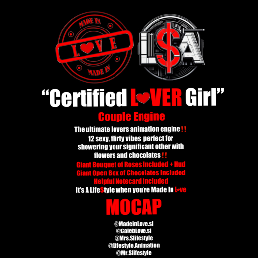 MadeInLovexL$A "CERTIFIED LOVER GIRL" COUPLES ENGINE