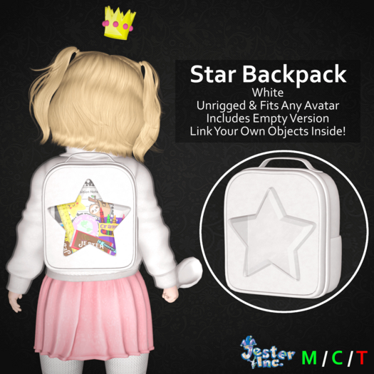 [Jester Inc.] Star Backpack - White!