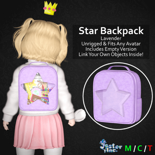 [Jester Inc.] Star Backpack - Lavender!