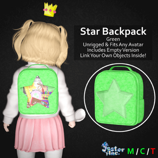 [Jester Inc.] Star Backpack - Green!