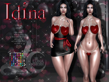 ❤️-, Idina Set, Hearts chain Bikini and Cover Dress, 70+ Colors,Plus FX Hud,Valentines Day Outfit