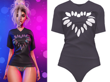 Valentina Heart Cut Out Shirt 2.0 [Eggplant] - Maitreya Lara + LaraX • Petite + PetiteX • Legacy • Reborn