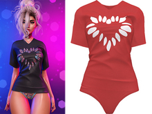 Valentina Heart Cut Out Shirt 2.0 [Ruby] - Maitreya Lara + LaraX • Petite + PetiteX • Legacy • Reborn