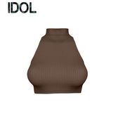 Brown Collar Top Kupra