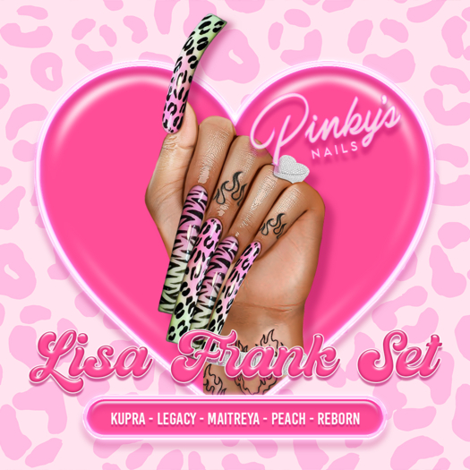 !! Pinky's Nails !! Lisa Frank Set ' Square