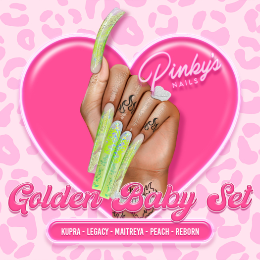 !! Pinky's Nails !! Golden Baby Set ' Square