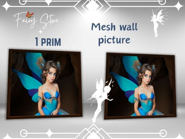 - Fairy - Wall Picture Mesh - Blue - (1 LI)