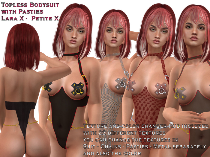 Topless Bodysuit with Pasties Lara X -  Petite X
