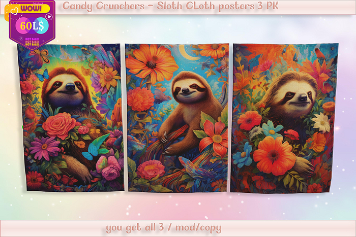 Candy Crunchers - Cloth poster - Sloth Colors - (UNPACK)