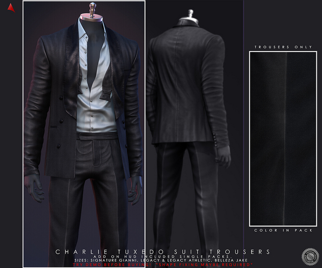 //Ascend// Charlie Tuxedo Trousers - Black