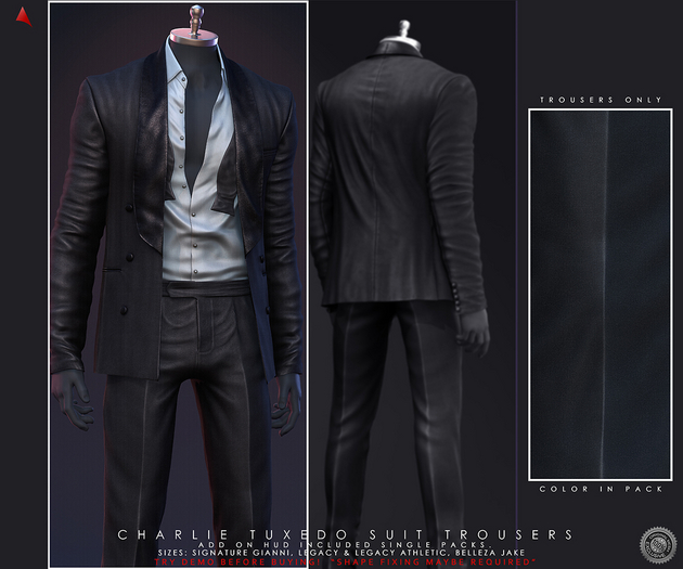 //Ascend// Charlie Tuxedo Trousers - Grey Dark