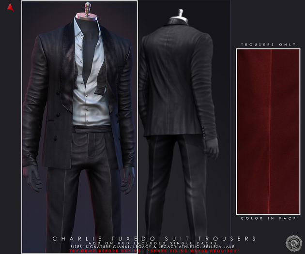 //Ascend// Charlie Tuxedo Trousers - Red