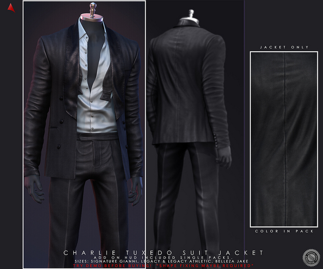 //Ascend// Charlie Tuxedo Jacket - Black