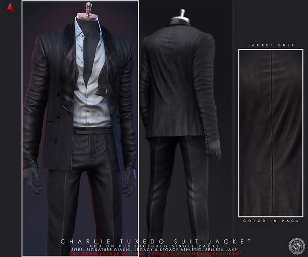 //Ascend// Charlie Tuxedo Jacket - Charcoal