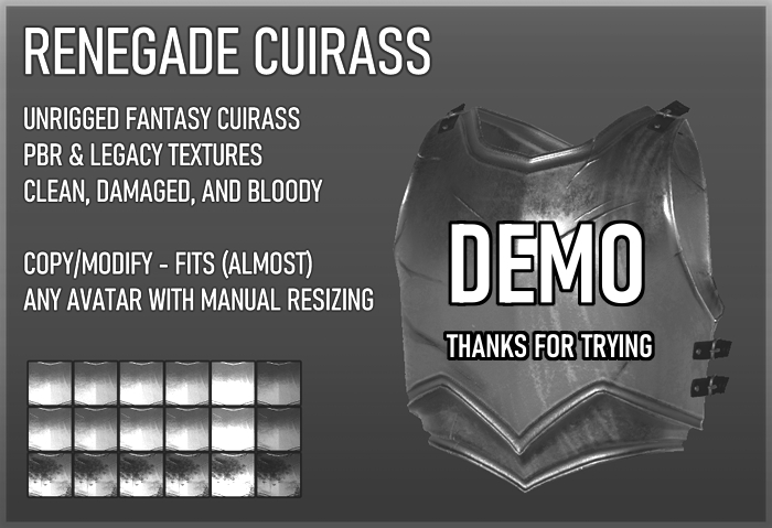[Stelio] Renegade Cuirass DEMO