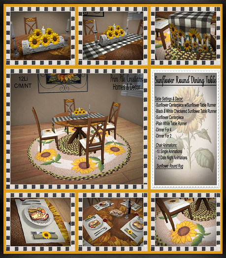 ~PPC~ Sunflower Round Dining Table  