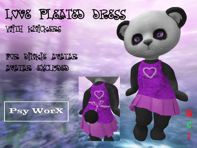 >PsyWorX< Love pleated dress DINKIES