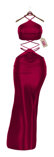 Dua Slit Maxi Dress (CHERRY) LARA X PETITE X REBORN LEGACY KUPRA  GENX