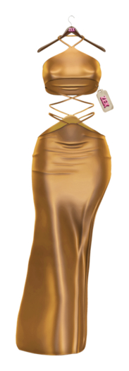 Dua Slit Maxi Dress (GOLD) LARA X PETITE X REBORN LEGACY KUPRA  GENX