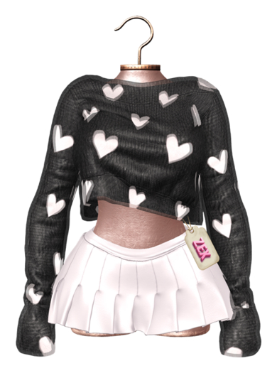 Pop Fluffy Sweater & Skirt (Black & White) Lara X Reborn Legacy