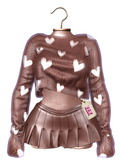 Pop Fluffy Sweater & Skirt (Brown) Lara X Reborn Legacy