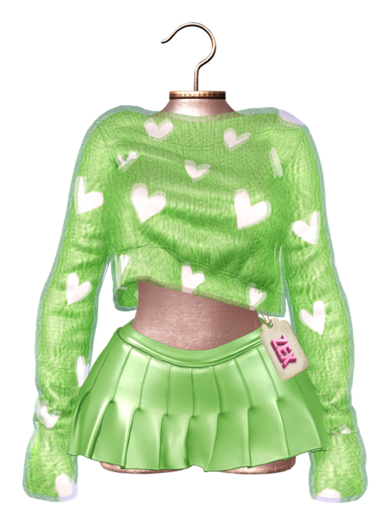 Pop Fluffy Sweater & Skirt (Green) Lara X Reborn Legacy