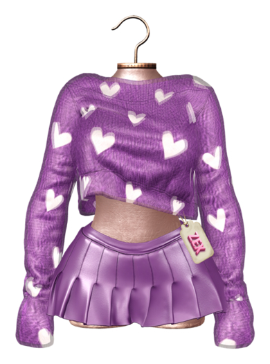 Pop Fluffy Sweater & Skirt (Purple) Lara X Reborn Legacy