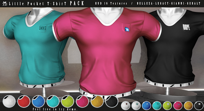 "TD" Little Pocket T-Shirt PACK Color & Graphics
