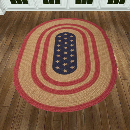 Liberty Stars Flag Oval Area Rug