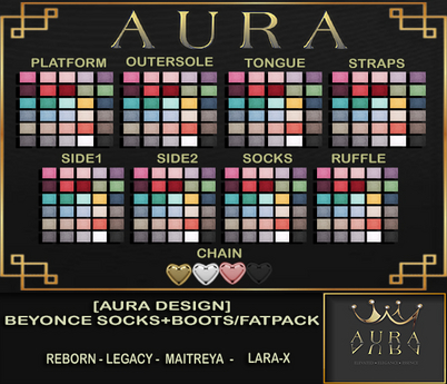 Second Life Marketplace - [Aura Design] Beyonce Socks+Boots/FATPACK