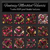 *Wallflowers* Fantasy Marbled Hearts