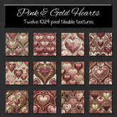 *Wallflowers* Pink & Gold Hearts