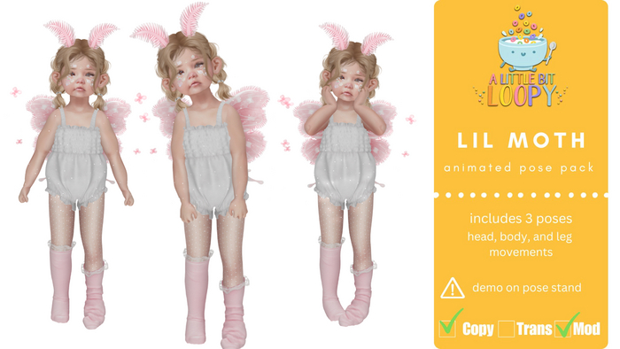 A Little Bit Loopy ~ Lil Moth Animated Stand Pack