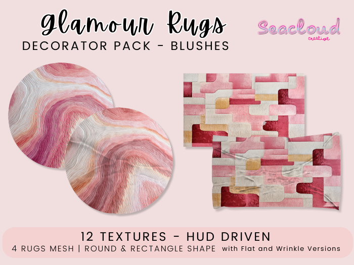 Seacloud. Glamour Rugs - Decorator Pack Blushes