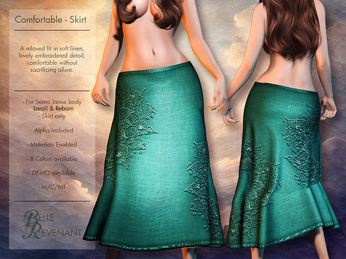 BelleRevenant Comfortable Skirt Teal