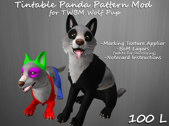 Tintable Panda Pattern for TWBM Wolf Pup