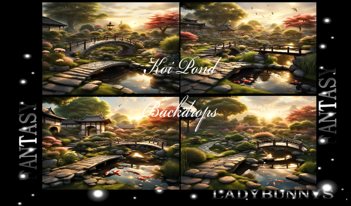 Fantasy Background Textures-Koi Pond Backdrops Full perm
