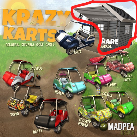 MadPea Krazy Karts - Garage (t) RARE