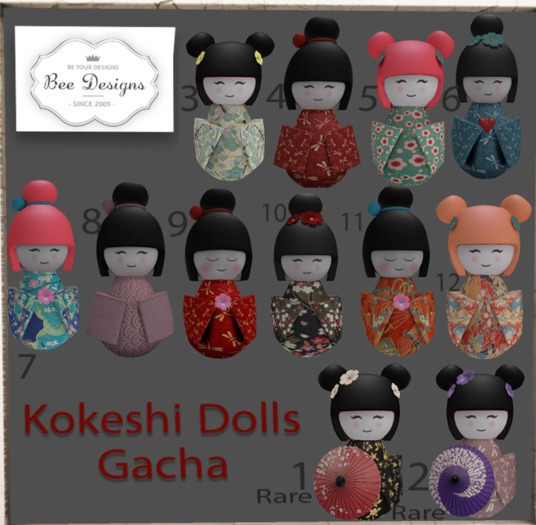 Bee Designs Kokeshi dolls gacha 1 RARE