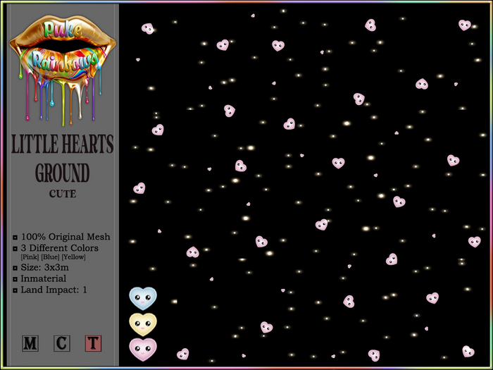 [PR] Little Hearts - Glitter Ground - Cute