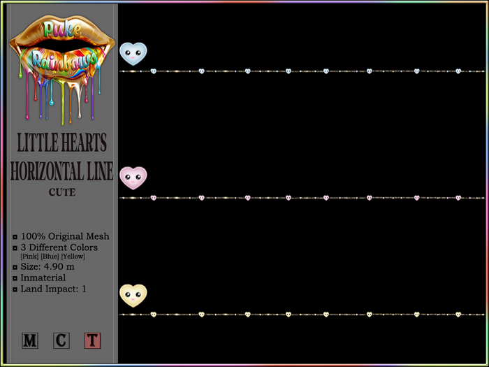 [PR] Little Hearts - Horizontal Line - Cute