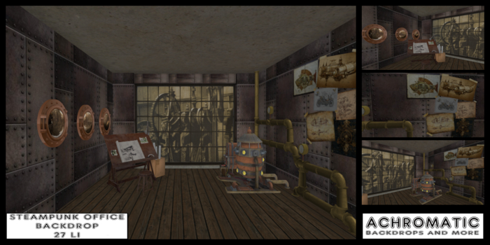 [A] Steampunk Office Backdrop