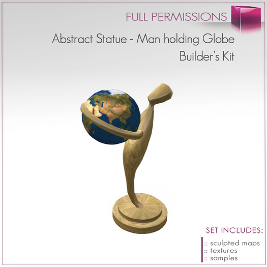 Full Perm Abstract Statue - Man Holding Globe  Builder's Kit Set