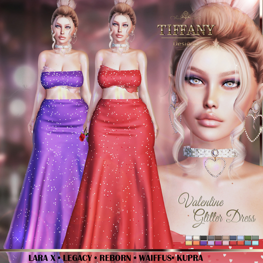 ::TD:: Valentine Glitter Gown {Mesh} + Lara X