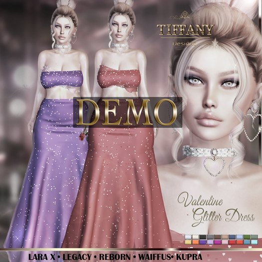 ::TD:: Valentine Glitter Gown {Mesh} DEMO + Lara X