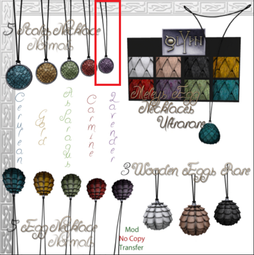 >glYph< Meleys Scales Necklace Lavender Boxed